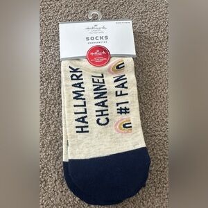 Hallmark Channel #1 Fan Cream and Navy Fan Socks
